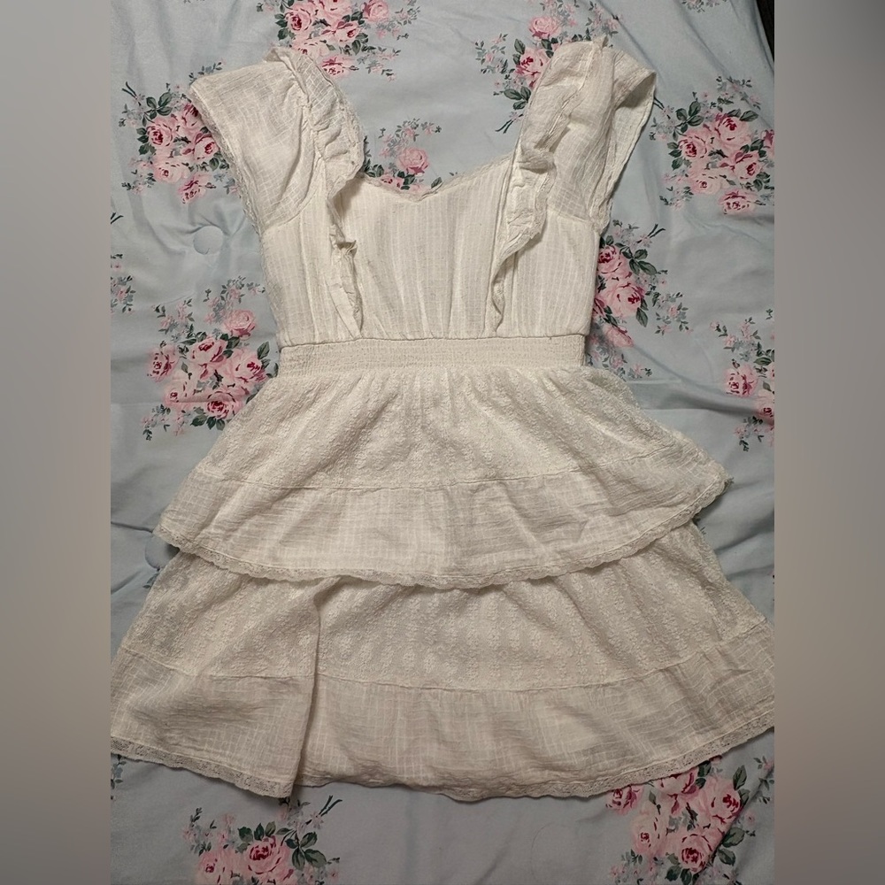 american eagle ruffle mini dress | loveshackfancy style
